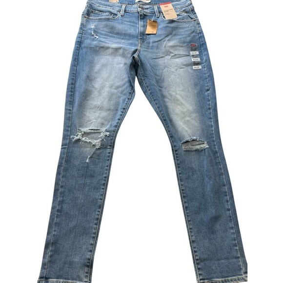 Levi's Women's 721 High Rise Skinny Leg Factory Distressed Stretch Jeans 33 x 30 - Picture 4 of 15